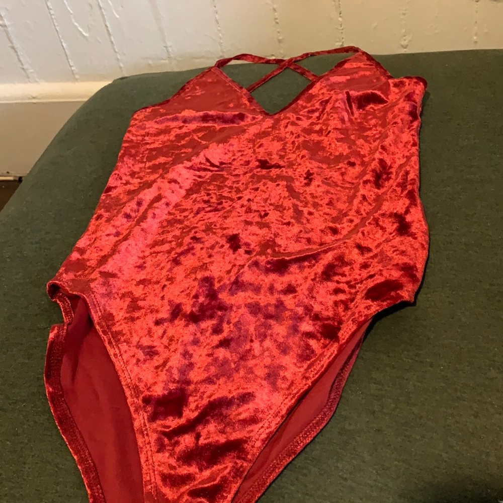 Crushed velvet bodysuit